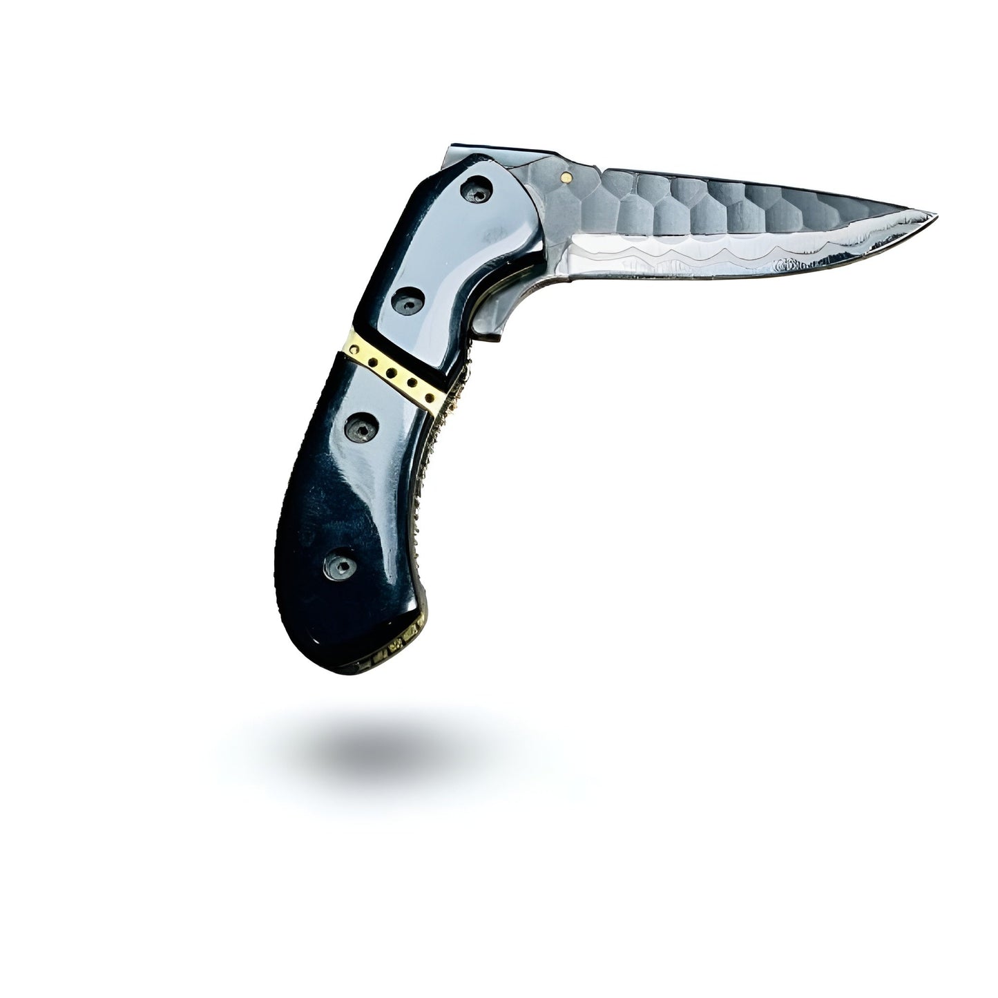 Custom Folding Knife with J2 Black Powdered Blade and Resin Handle
