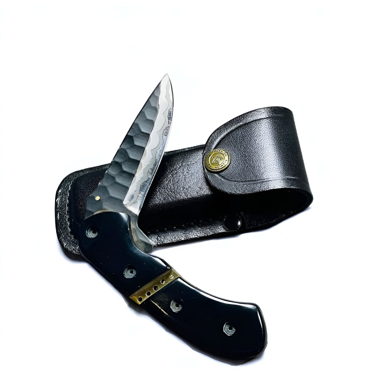 Custom Folding Knife with J2 Black Powdered Blade and Resin Handle