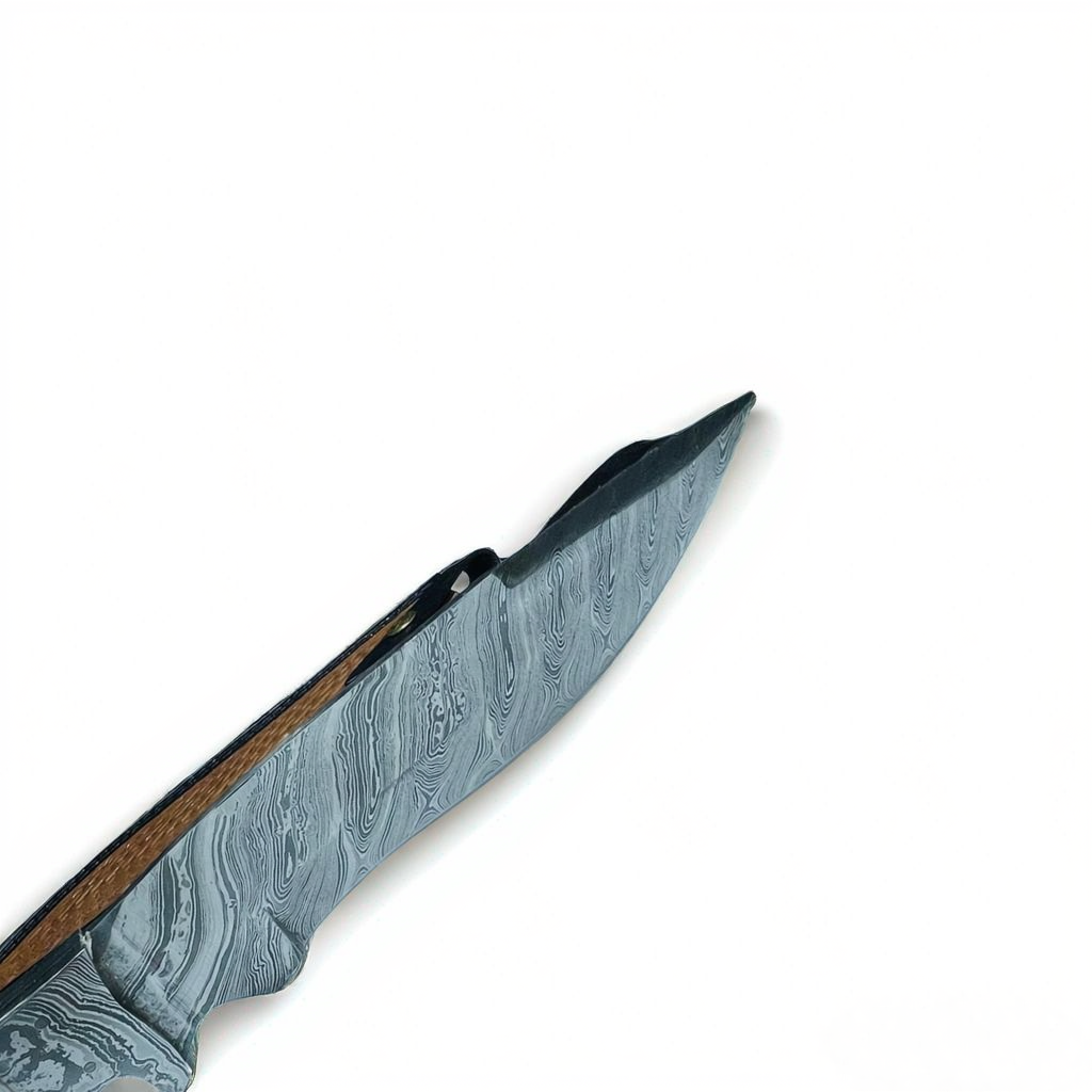 Custom Handmade Damascus Steel Hunting Knife – Ram Horn Handle