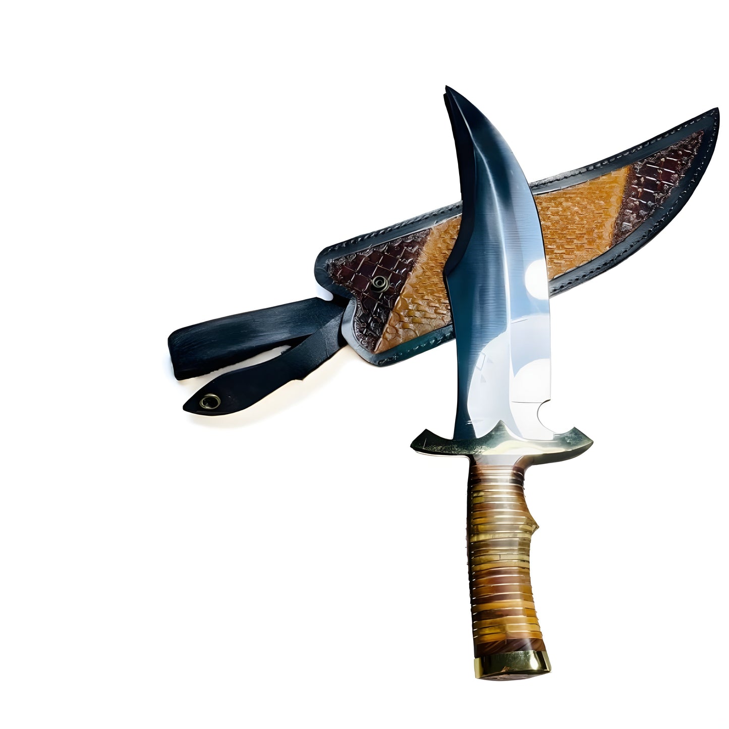 Custom Handmade D2 Tool Steel Bowie Knife – Substantial Hunting & Survival Knife with Leather Sheath