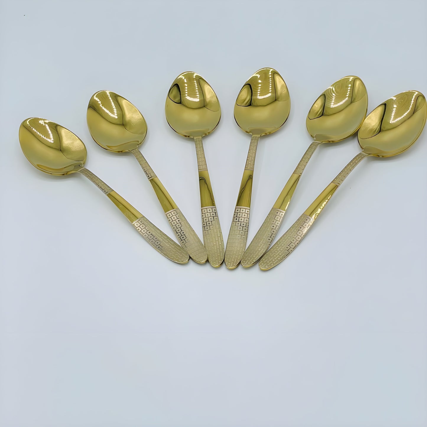 4 Persons set - Golden laser print fancy cutlery set stainless steel