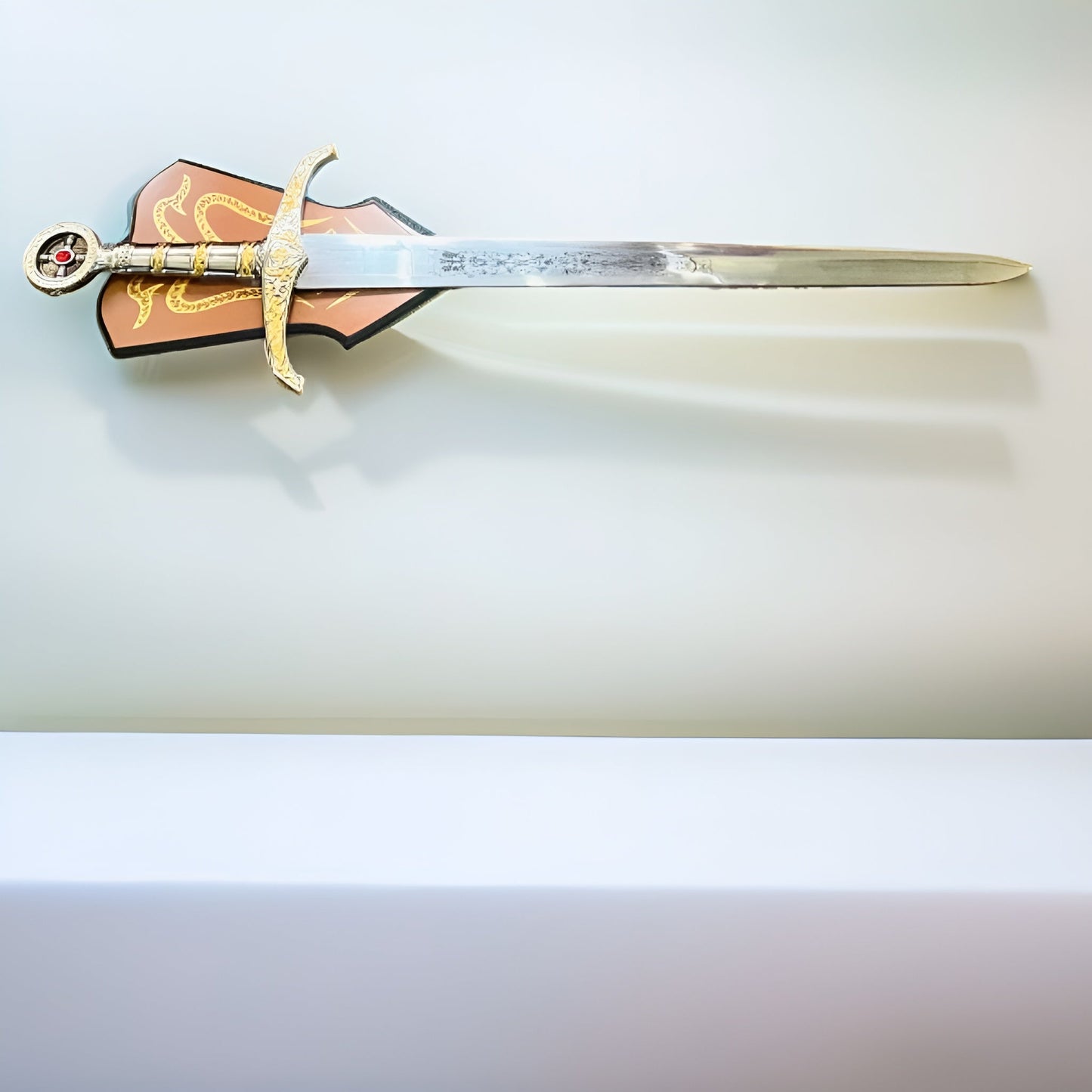 Elegant Fantasy Sword with Decorative Hilt and Shield – Collector's Edition