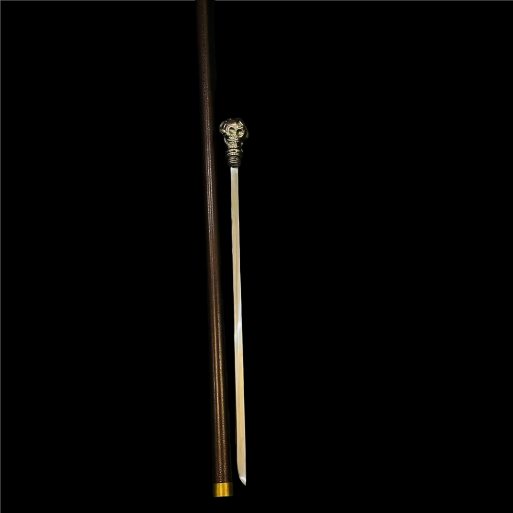 Ornate Skull Handle Walking Cane