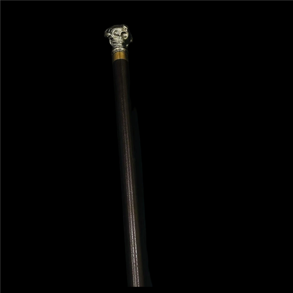 Ornate Skull Handle Walking Cane