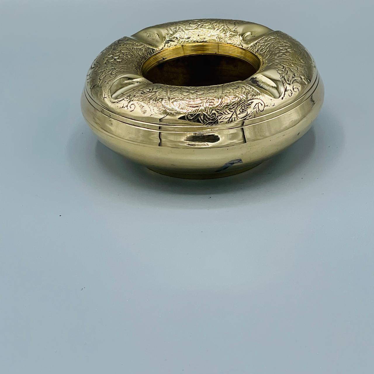 Elegant Brass Ashtray with Intricate Design