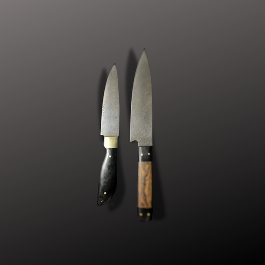 Handmade Damascus Steel Hunting Knife with Leather Sheath