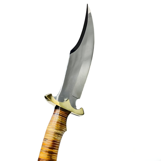 Custom Handmade D2 Tool Steel Bowie Knife – Substantial Hunting & Survival Knife with Leather Sheath
