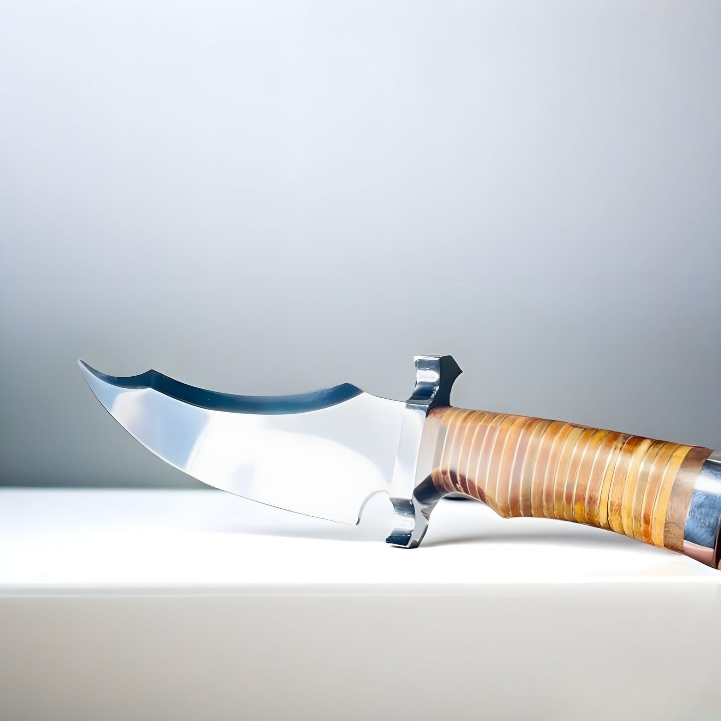 Colossal Custom Handmade D2 Tool Steel Bowie Knife – Hunting & Survival Knife with Leather Sheath