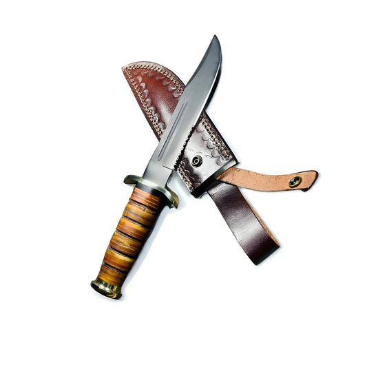 Base Camp Handmade D2 Tool Black Steel Combat Hunting Classic Bowie Knife