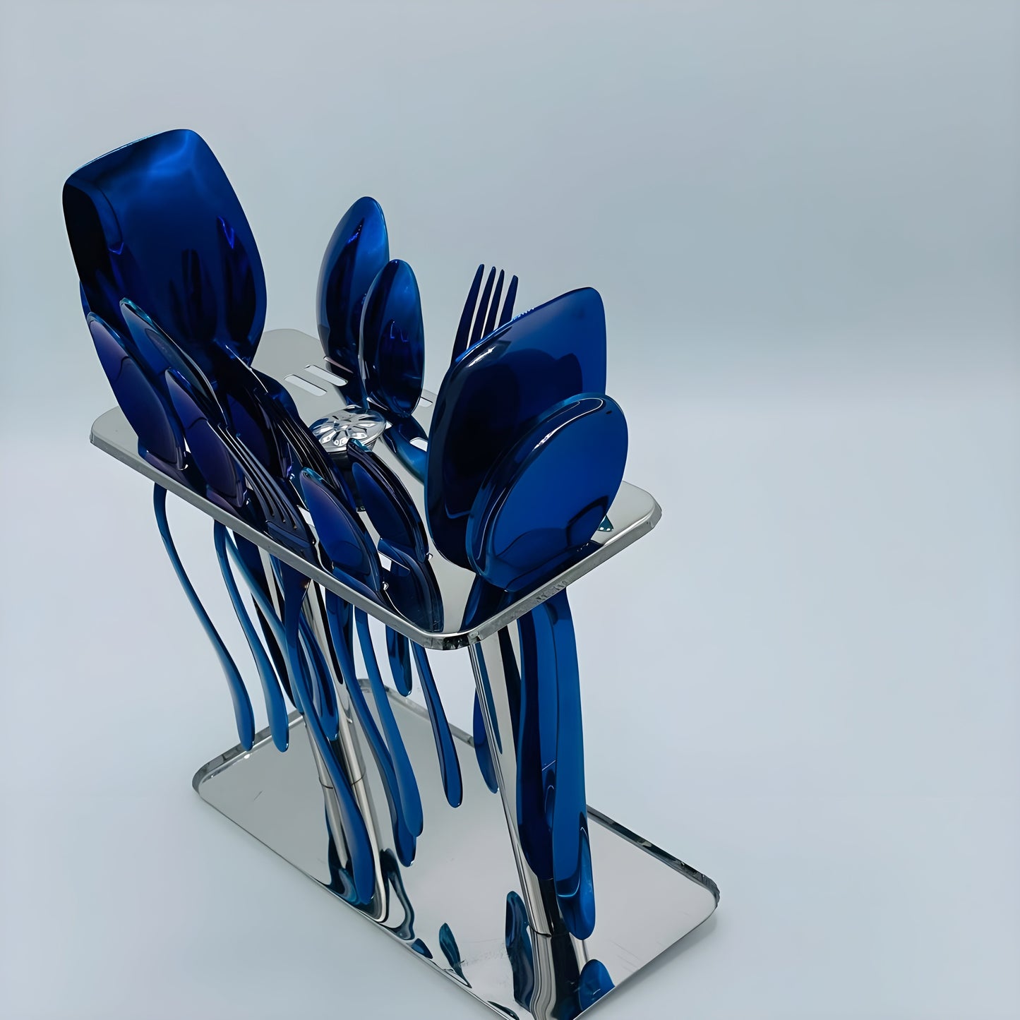 4 Persons set - Blue Silverware Set,  Silverware Flatware Cutlery Set, Stainless Steel Utensils Service