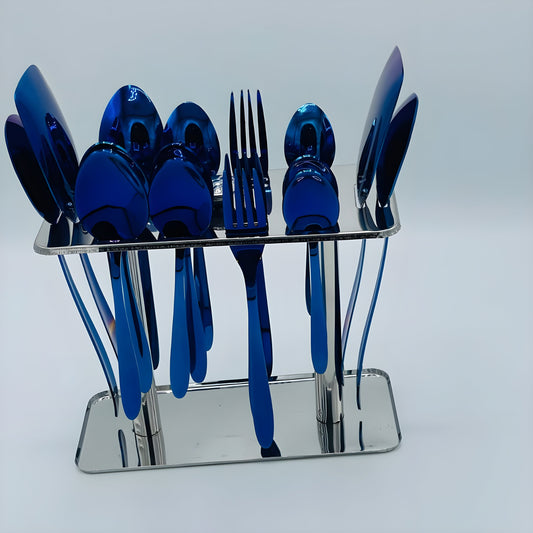 4 Persons set - Blue Silverware Set,  Silverware Flatware Cutlery Set, Stainless Steel Utensils Service