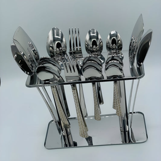 4 Persons set - Elite Gold-Laser Engraved Dining Set