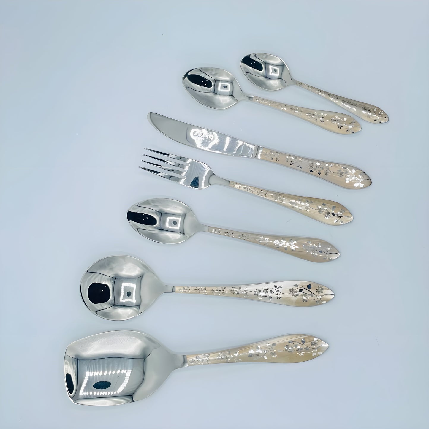 4 Persons set - Floral Laser Engraving Design