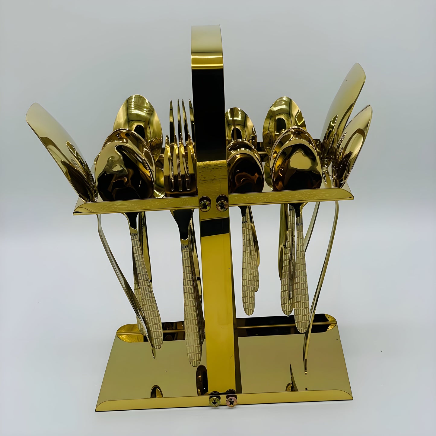 4 Persons set - Premium Stainless Steel Dining Cutlery Set Golden Lazer