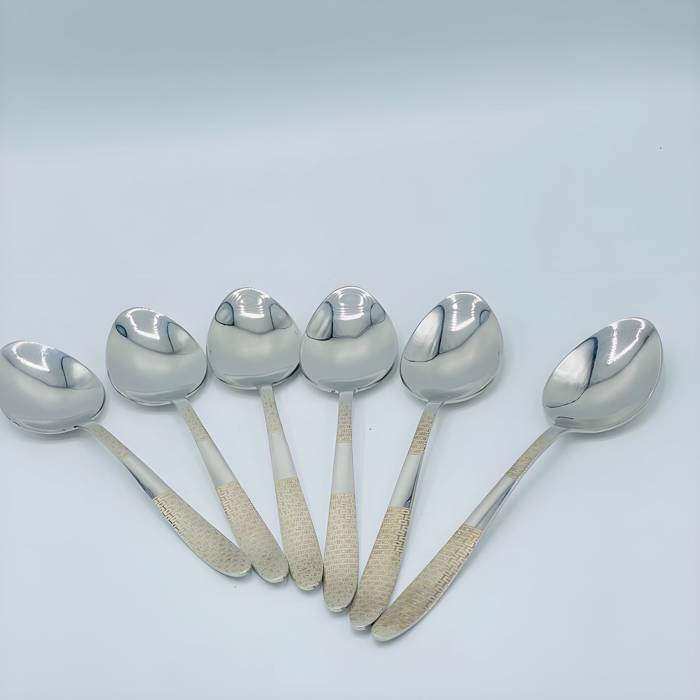 12 Persons set - Elegant Exclusive Gold Plated Laser Stainless Steel Cutlery Set