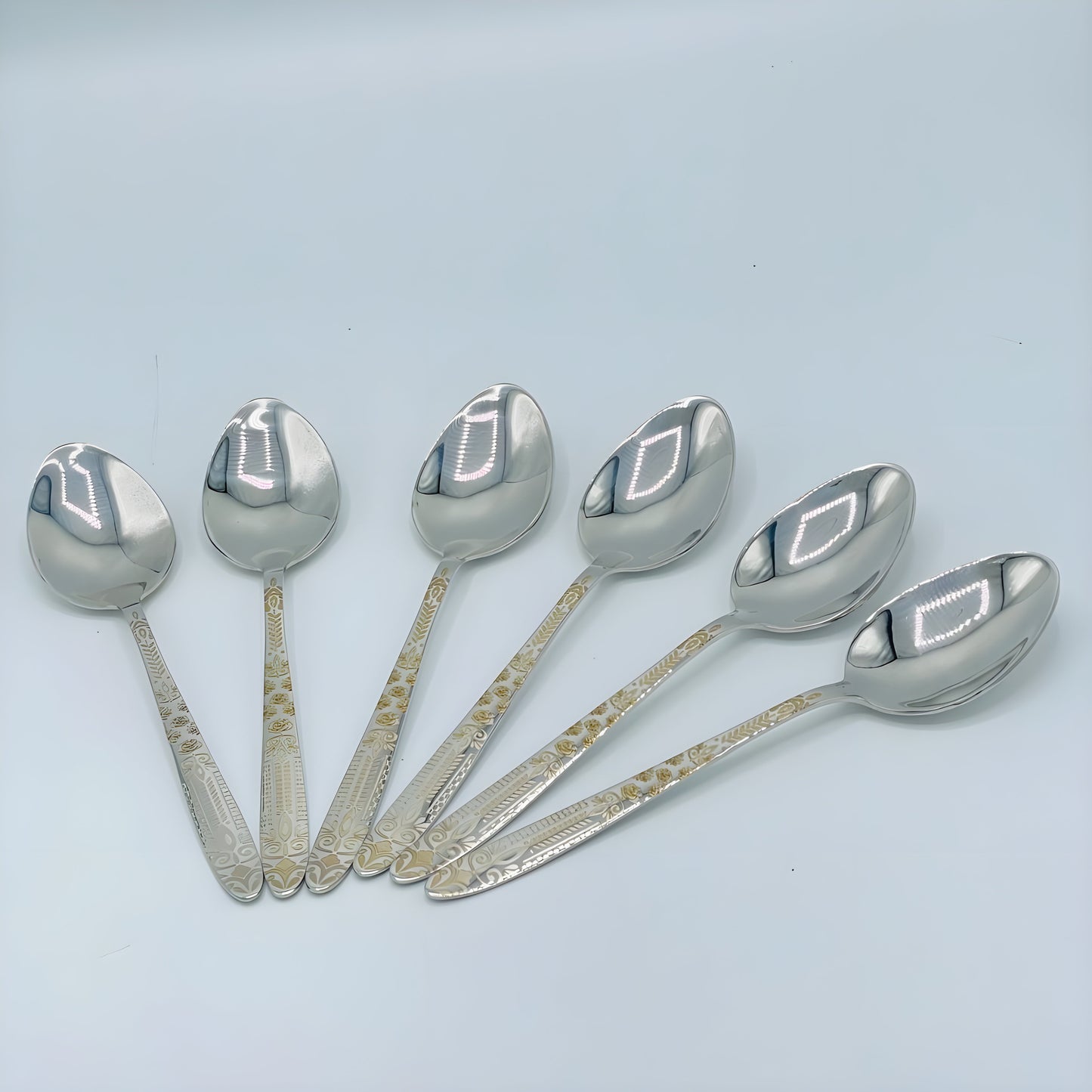 6 Persons set - Luxury Laser-Cut Floral Stainless Steel Flatware