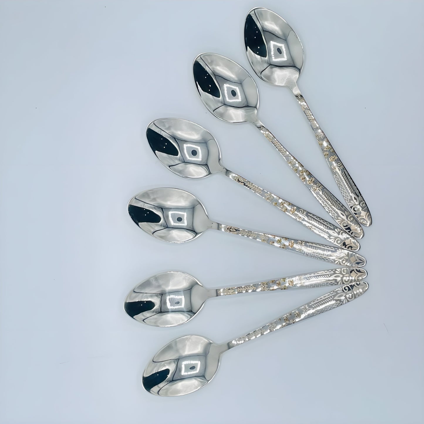 6 Persons set - Luxury Laser-Cut Floral Stainless Steel Flatware