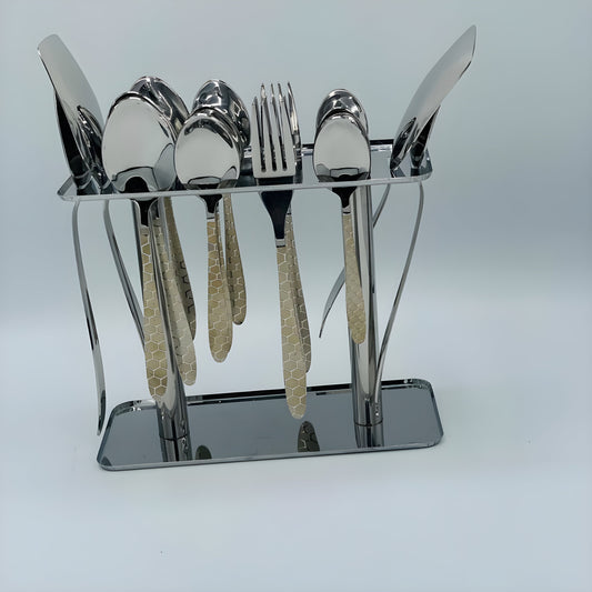 4 Persons set - Elite Gold-Diamond Engraved Dining Set