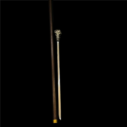 Ornate Skull Handle Walking Cane