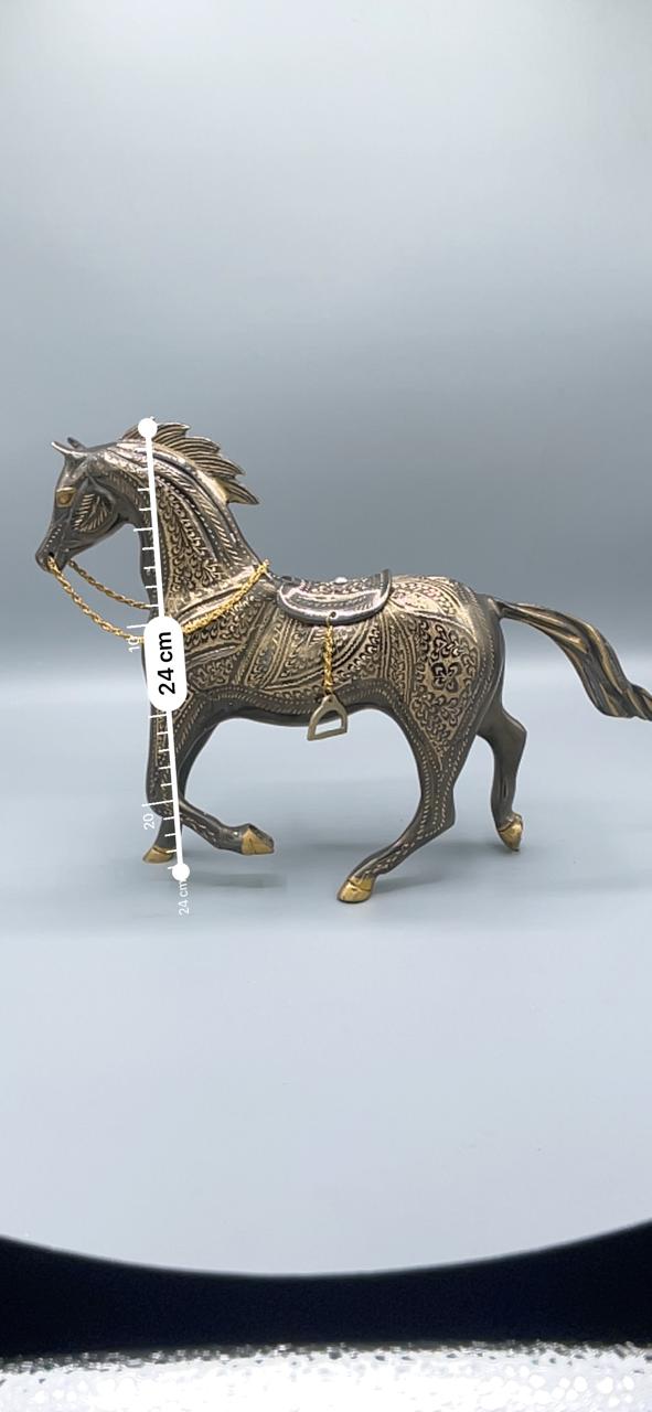 Exquisite Brass Horse Figurine
