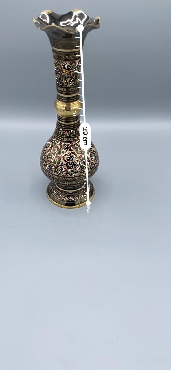 Elegant Brass Vases with Intricate Design"