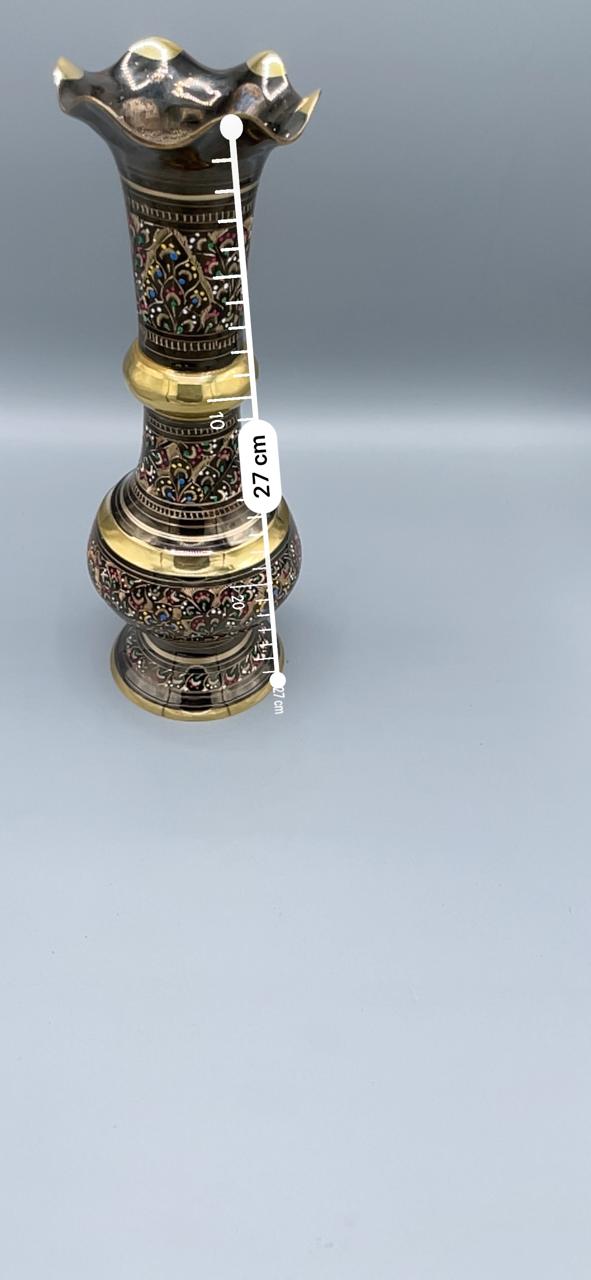 Artistic Pair of Ornate Brass Vases