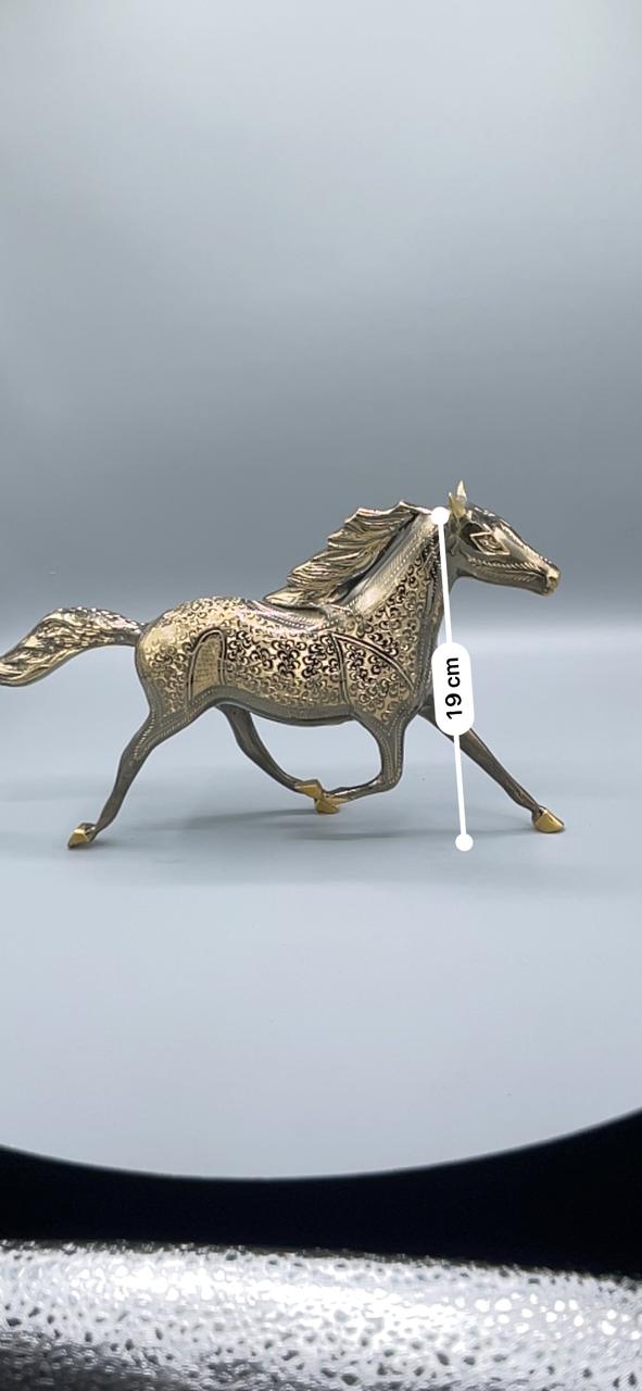 Dynamic Brass Running Horse Figurine