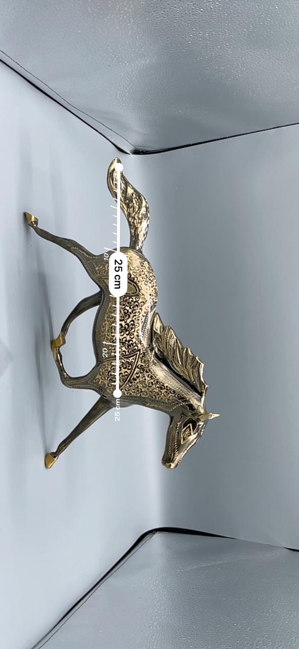 Dynamic Brass Running Horse Figurine