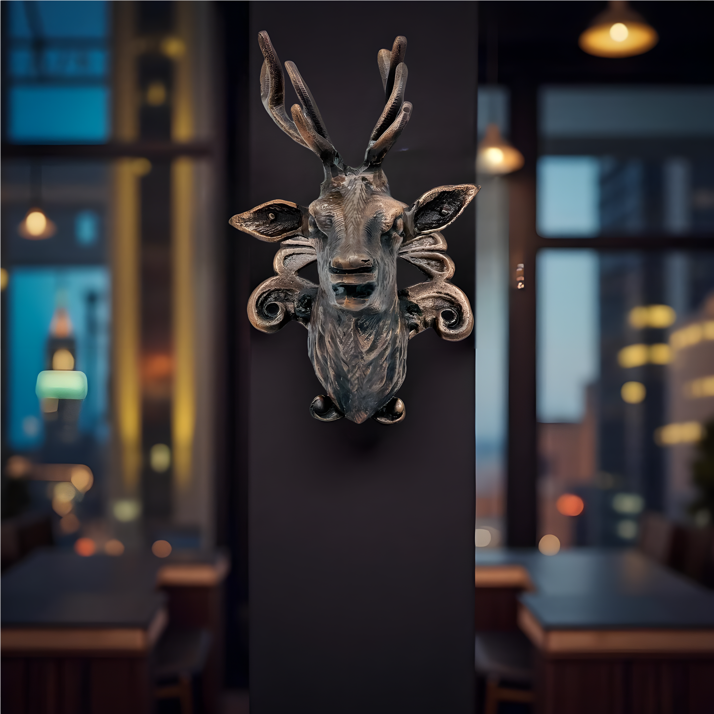 Antique Brass swamp Deer Head Wall Art