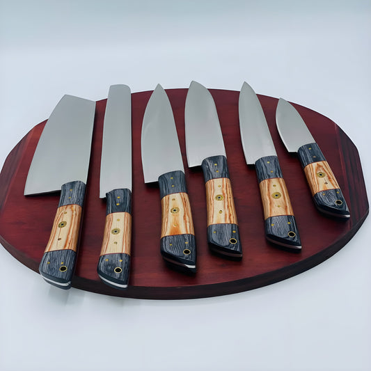 Custom Handmade High Carbon Steel Chef Knife Set