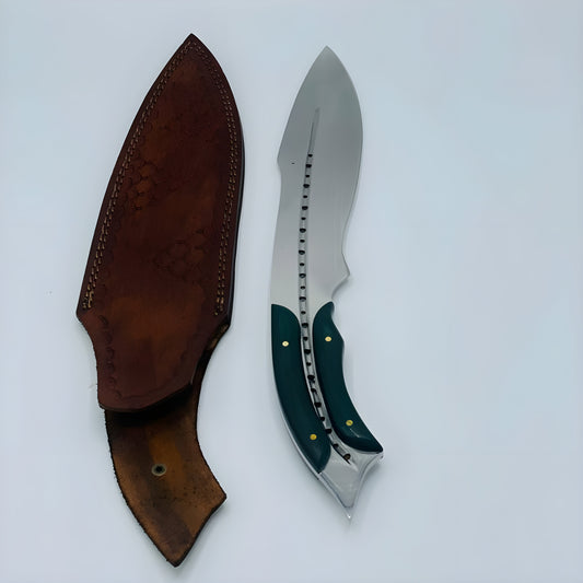 D2 Steel Full Tang Kukri Fixed Blade Hunting Knife with Sheath-Outdoor Camping,Survival Knives